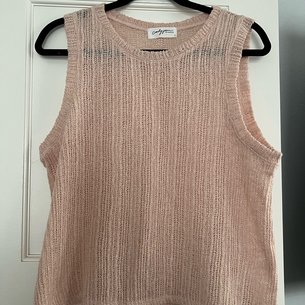 Carly Jean Los Angeles Blush Knit Tank Top